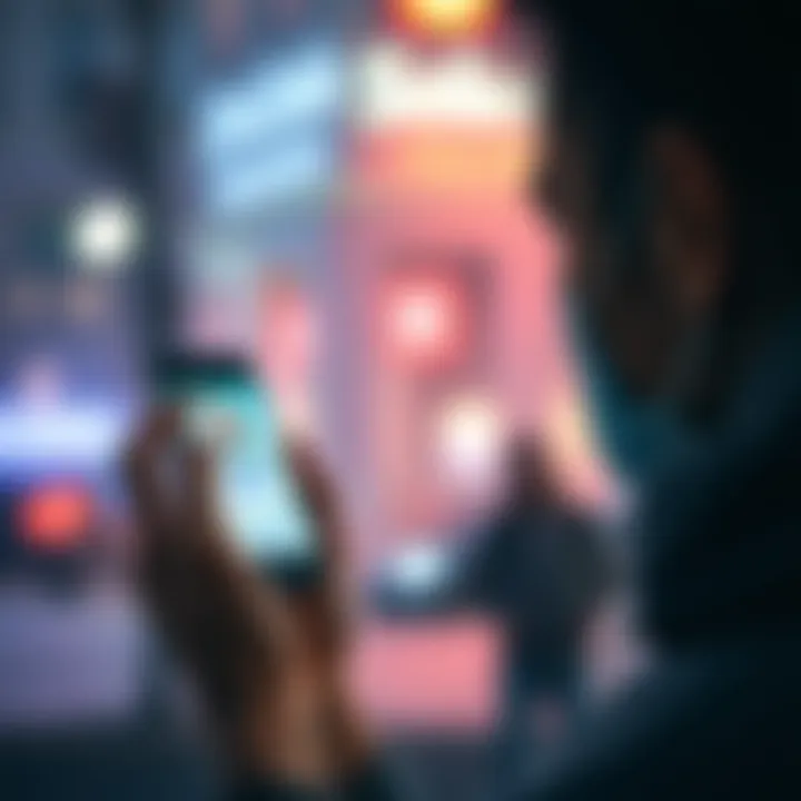 A person looking at a smartphone displaying the Email Solana Mobile app interface, looking curious about its legitimacy.