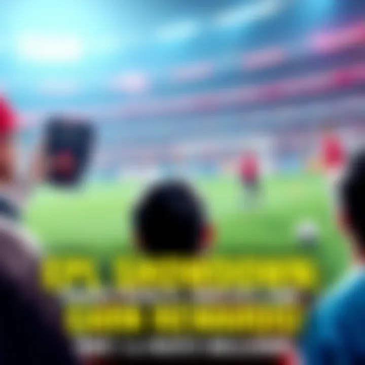 Fans predicting outcomes for EPL matches like Arsenal vs Everton and Man City vs West Ham, with a visual reward theme