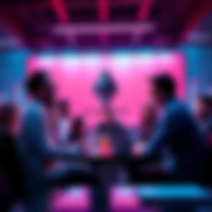 A group of people sharing ideas about Ethereum and its latest news in a lively online forum.