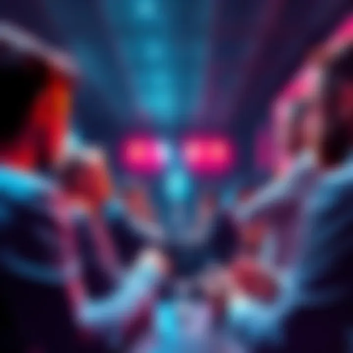 People engaging in a lively discussion about Ethereum topics such as news and price updates in a digital forum setting.