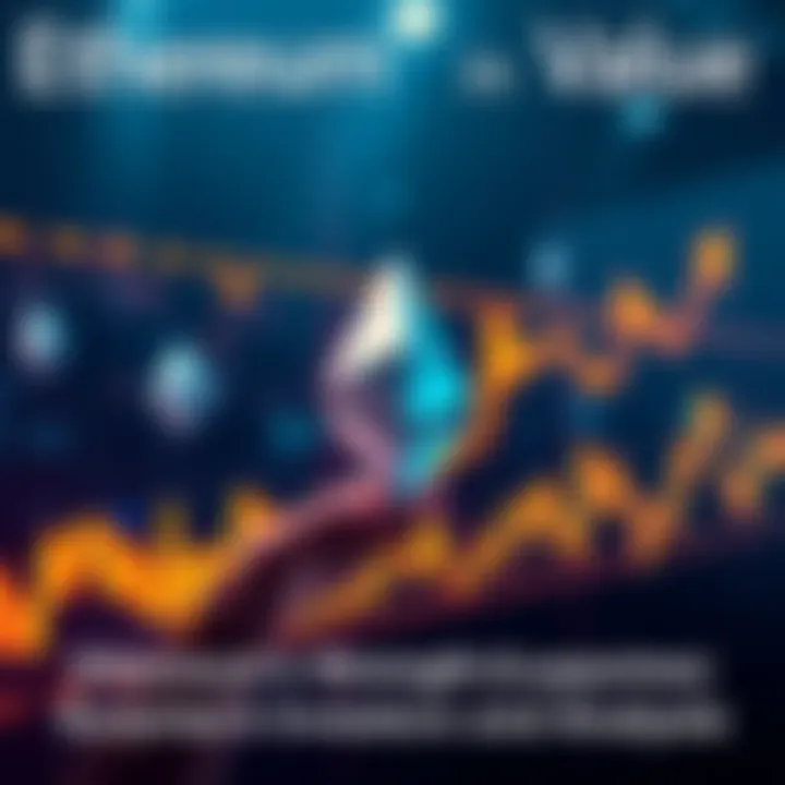 Graph showing Ethereum's price rising with optimistic investors in the background