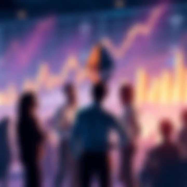 Ethereum Daily Discussion Group of people discussing Ethereum topics with graphs and charts in the background