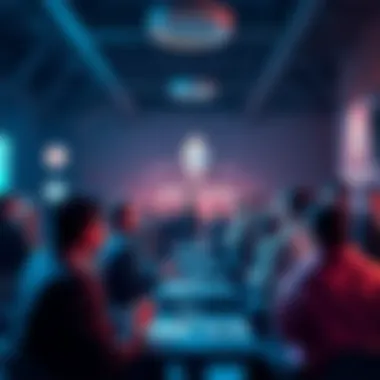 Ethereum discussion event People discussing Ethereum topics during a community event