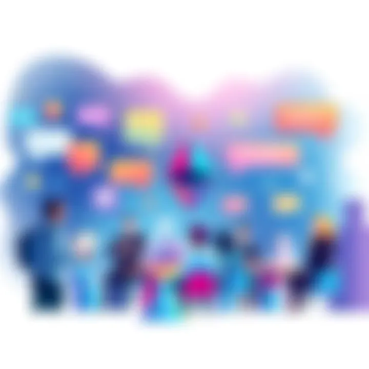 A colorful illustration representing an Ethereum discussion thread with chat bubbles and people engaging in conversation about Ethereum.