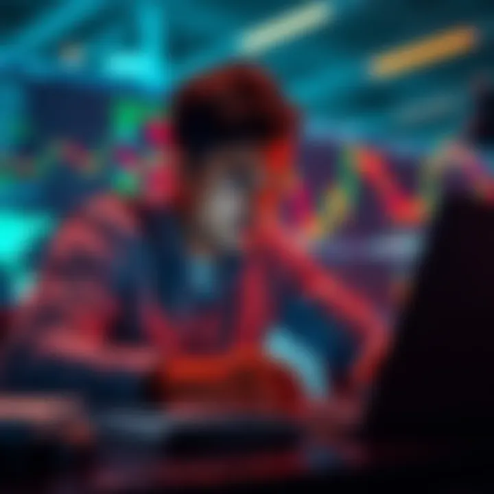 Ethereum ETFs Investment A person analyzing Ethereum ETF charts on a laptop, looking concerned about market trends.