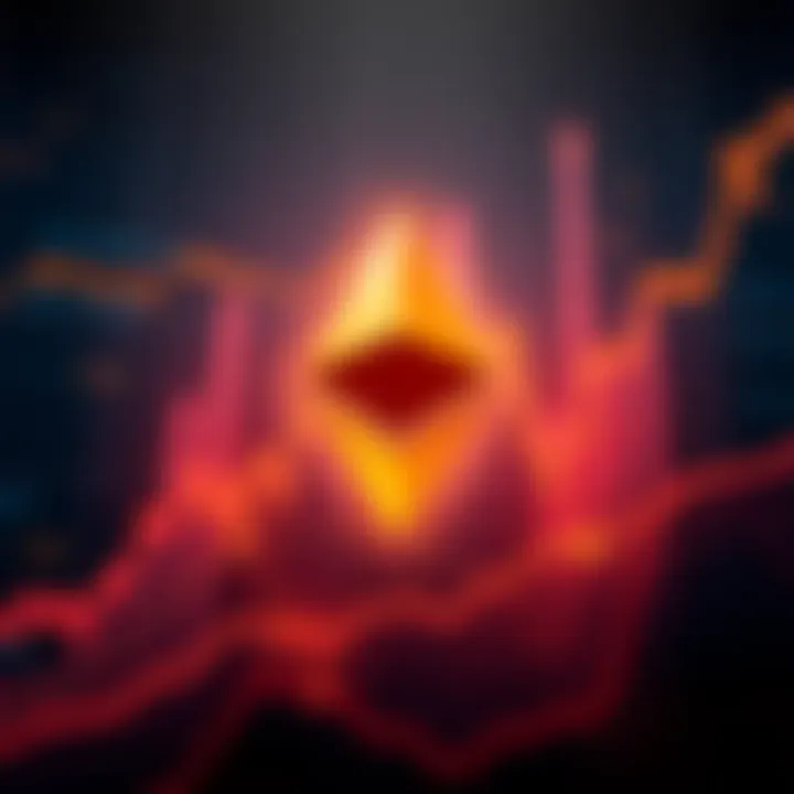 Ethereum Logo with Financial Charts Ethereum logo surrounded by rising financial charts representing growth in crypto treasuries