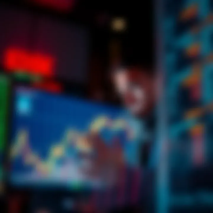A graph showing Ethereum's price falling below $3,000 with a worried trader looking at the screen.