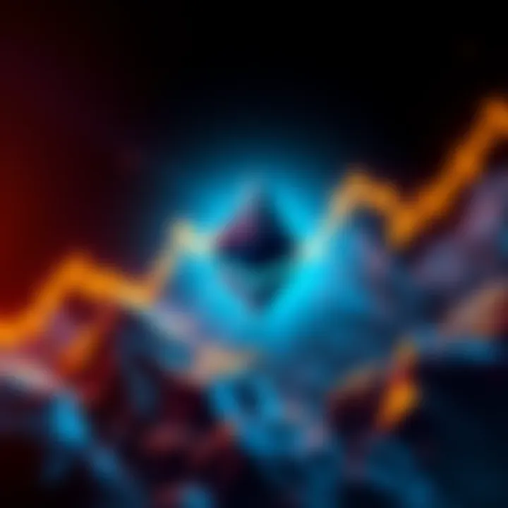 Illustration of Ethereum logo with a rising graph indicating price potential towards $20,000