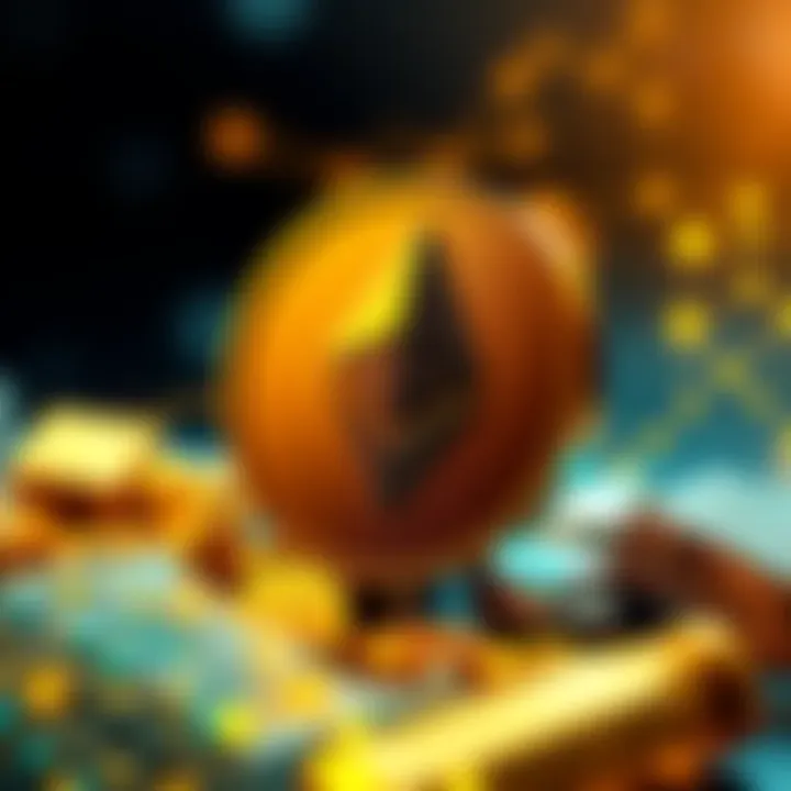 Ethereum as Programmable Gold A representation of Ethereum symbolizing its role as programmable gold, with digital elements showcasing global security services.