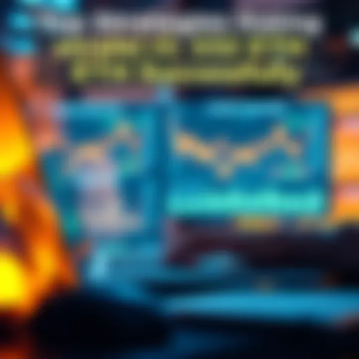 A person analyzing ETH staking strategies on a laptop with charts and graphs in the background