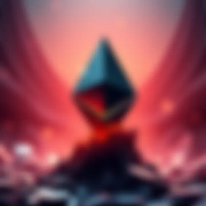 Ethereum Staking Milestone A graphic representation of Ethereum's logo with a rising chart indicating the new staking milestone of 41.9 million ETH.