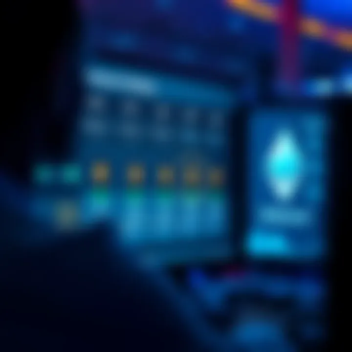 A person looking at a computer screen displaying Ethereum staking options, showcasing various amounts of ETH being staked without the 32 ETH limitation.