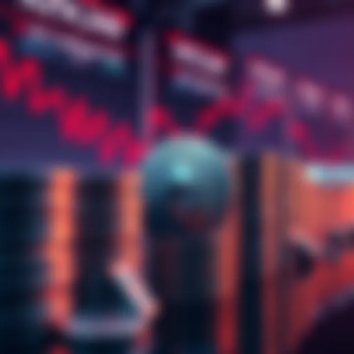 A visual representation of Ethereum coins stacked in a queue, with a background showing declining exchange reserves, symbolizing the liquidity crisis.