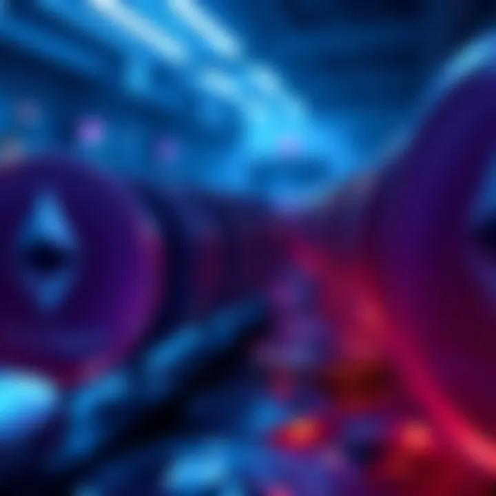 A digital representation of a long line of Ethereum coins symbolizing the 71-day staking queue as holders choose not to sell