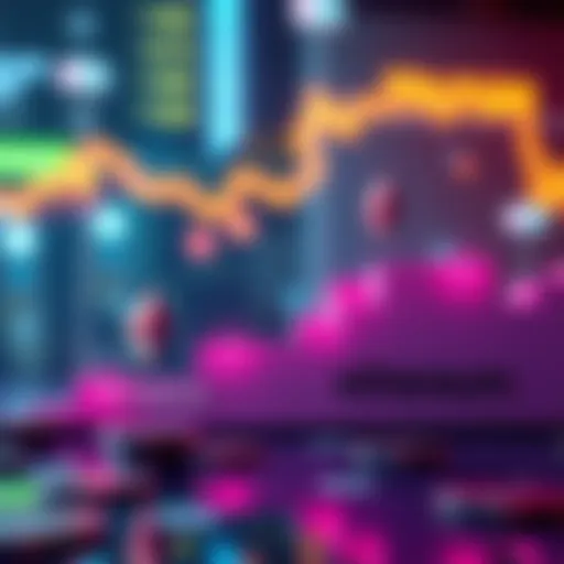 A visual representation of Ethereum transaction fees dropping, showing a graph with a downward trend and symbols of gas fees at low levels, indicating easier trading.