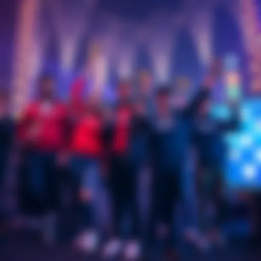 A group of happy traders celebrating their wins at the EthTrader Contest, holding DONUT tokens and showing off rewards.