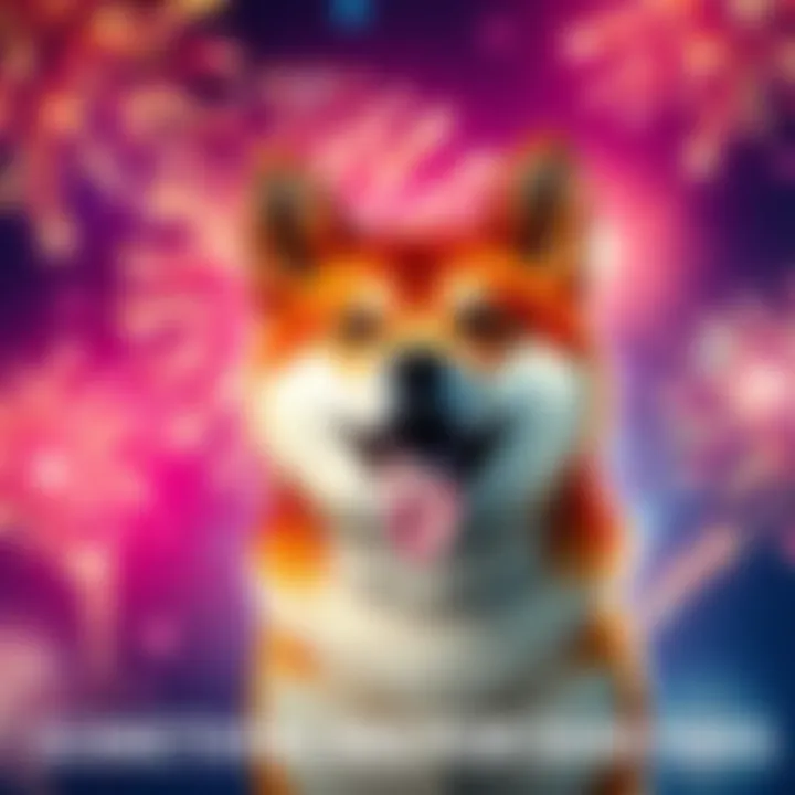 Exciting Announcement for SHIB Fans A vibrant graphic showing a Shiba Inu dog with fireworks in the background, symbolizing excitement and new developments in the SHIB community