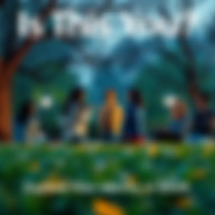 A diverse group of people reflecting and discussing their personal identities in a park setting.