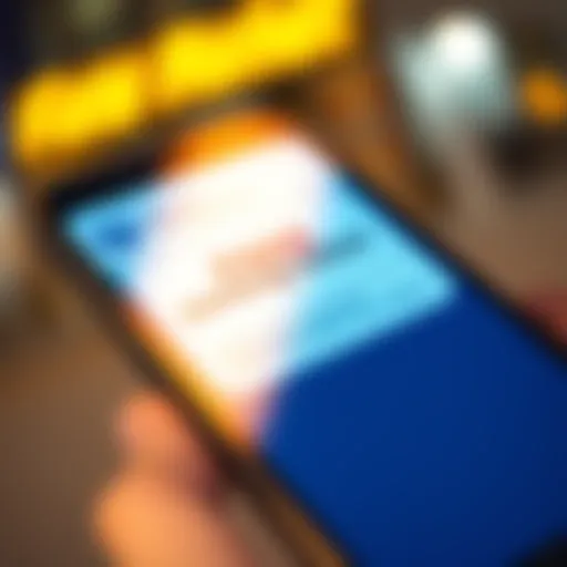 A close-up of a smartphone screen showing a fraudulent parking ticket text message with warning signs.