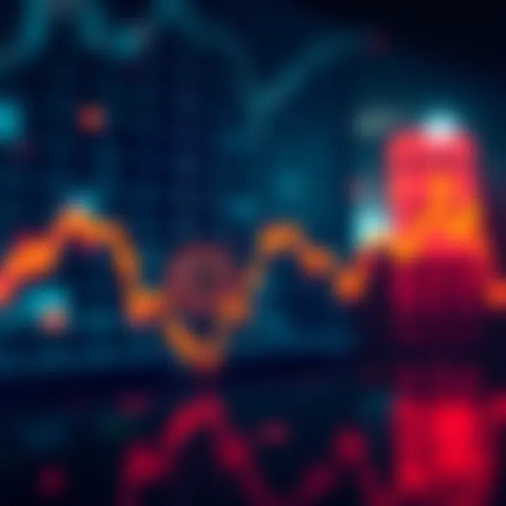 A graph showing the decline of Bitcoin prices with a downward trend, illustrating investor interest in potential future gains.