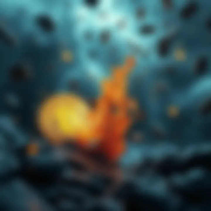 A visual representation of a cryptocurrency coin crashing down amidst a stormy backdrop, symbolizing sudden financial loss and chaos.