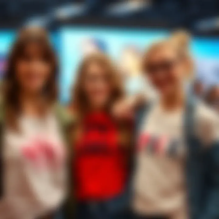 A fan wearing a Spice Girls tee smiling and standing next to a Spice Girl in a casual setting