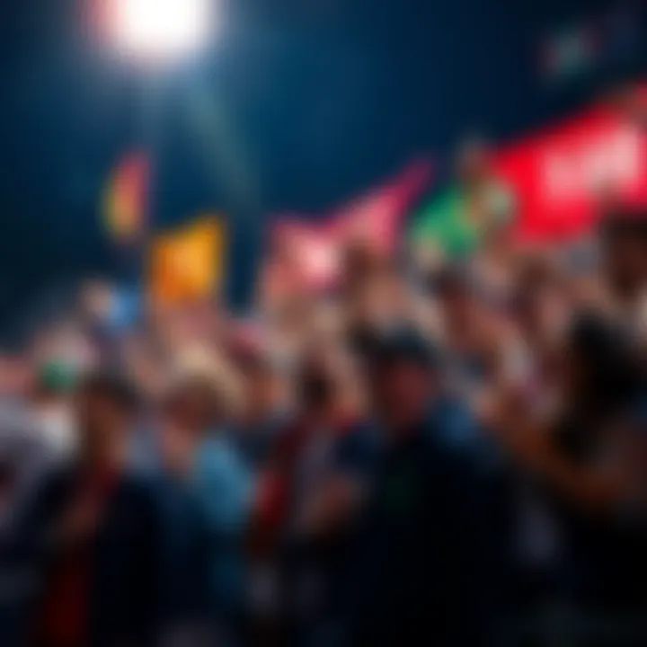 A group of enthusiastic fans celebrating and showing their support for the upcoming season, with colorful banners and team apparel.