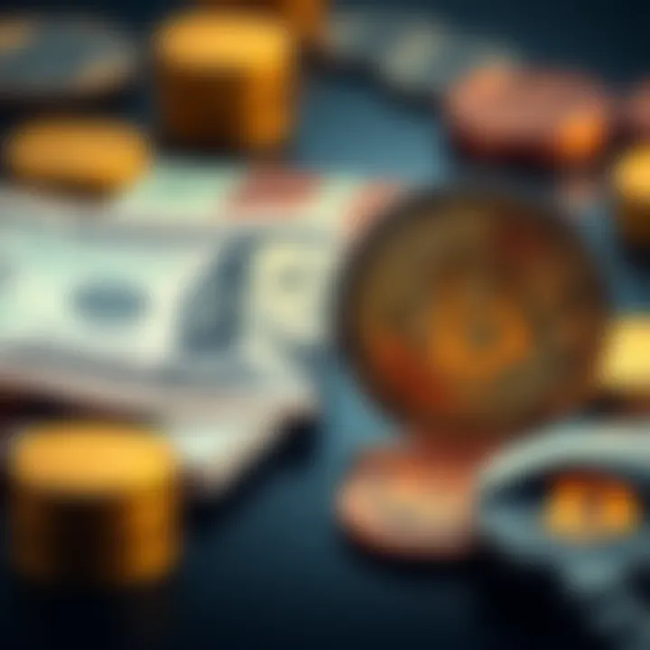 A split image showing cash and Bitcoin side by side, symbolizing the debate between fiat currency and cryptocurrency.
