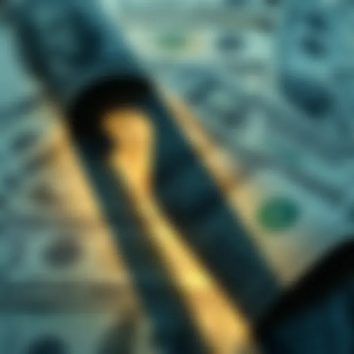 A graphic showing fiat currency bills with a shadow of a question mark over them, symbolizing the doubts about economic systems.