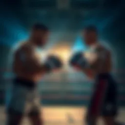 Two professional fighters facing off in a boxing ring, representing the potential for a new professional fighting company in Allen.