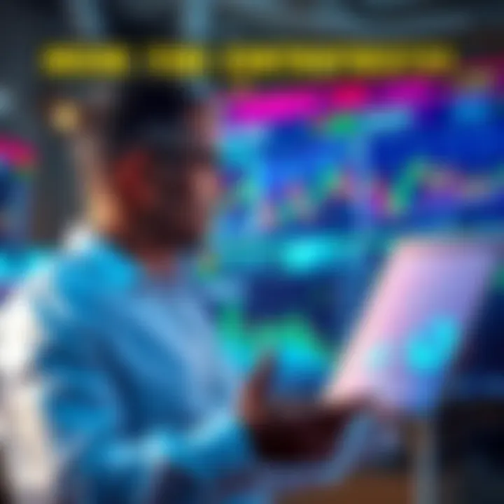 Financial analyst presenting data on market support levels with charts and graphs