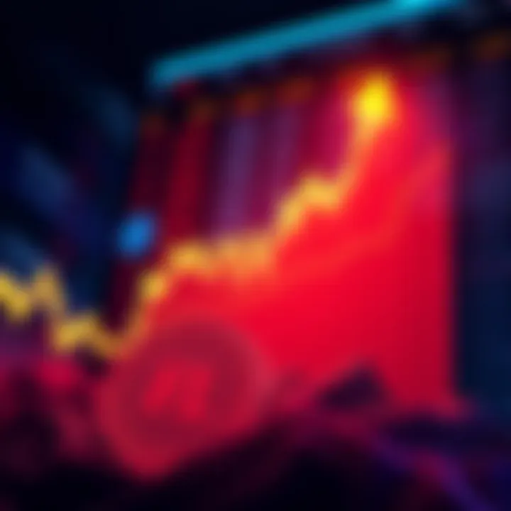 A graphic showing fluctuating price trends of the Flare token with community comments on a user board in the background.