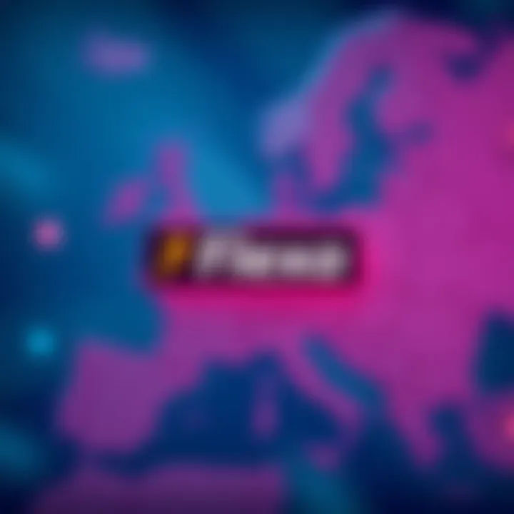 Graphic showing Flexa payment logo with a map of Europe background