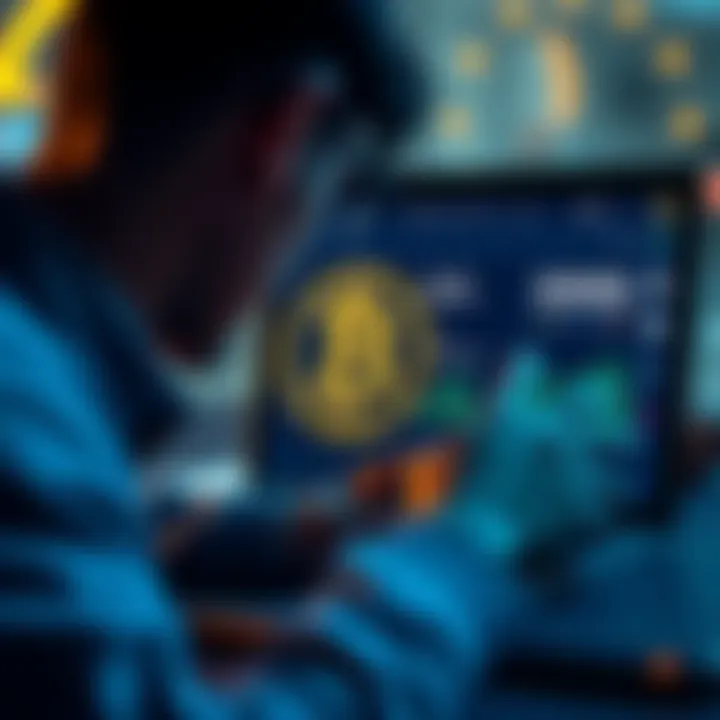 A person looking at a digital wallet on a laptop screen displaying Pi coin balance after rediscovering their coins.