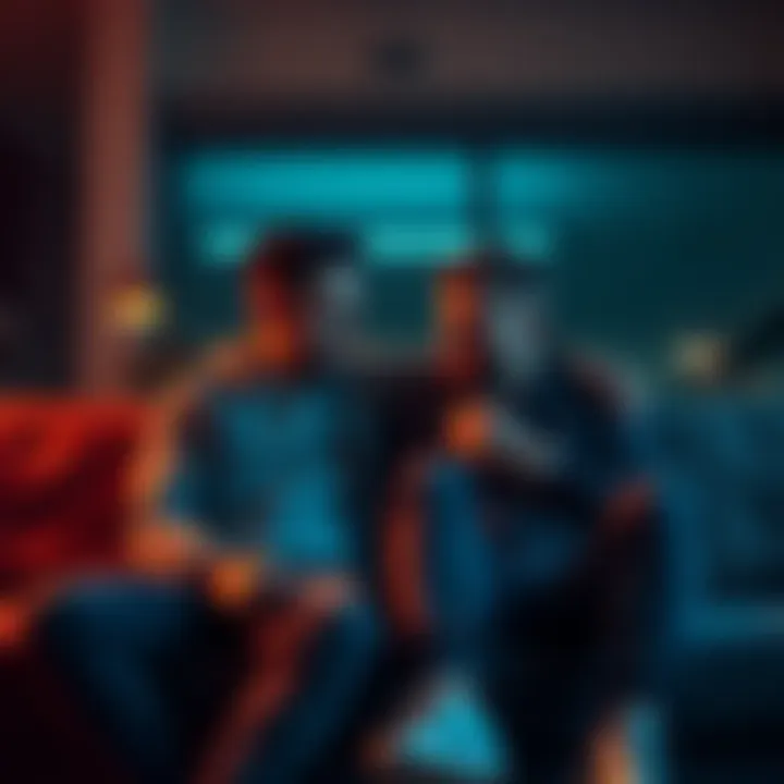 Two friends sitting together, one comforting the other after a financial setback from Bitcoin investment.