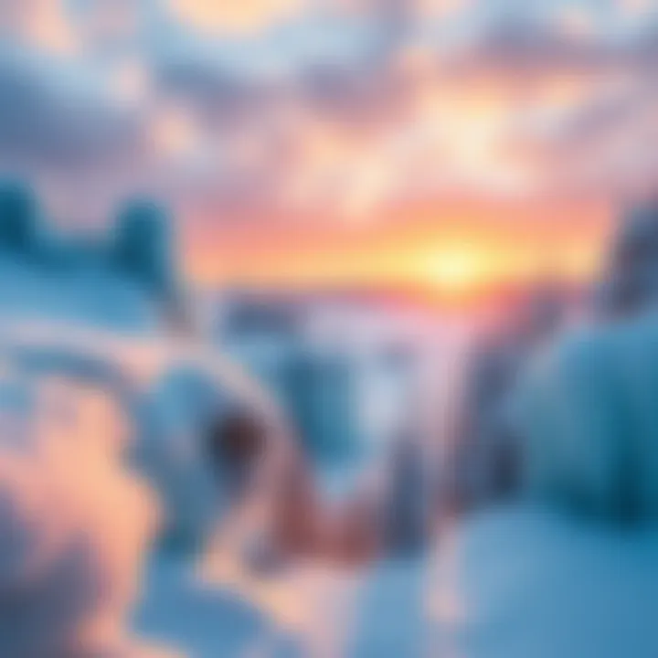 A stunning view of a frozen landscape in Germany with ice formations and snow-covered trees
