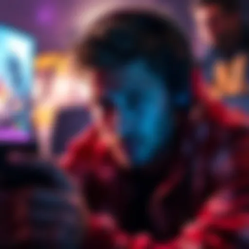 A gamer frustrated with a game loading screen on a mobile device, displaying connectivity issues.