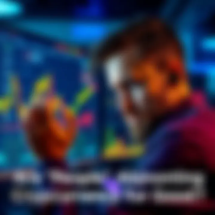 A person showing frustration while viewing fluctuating cryptocurrency charts on a computer screen