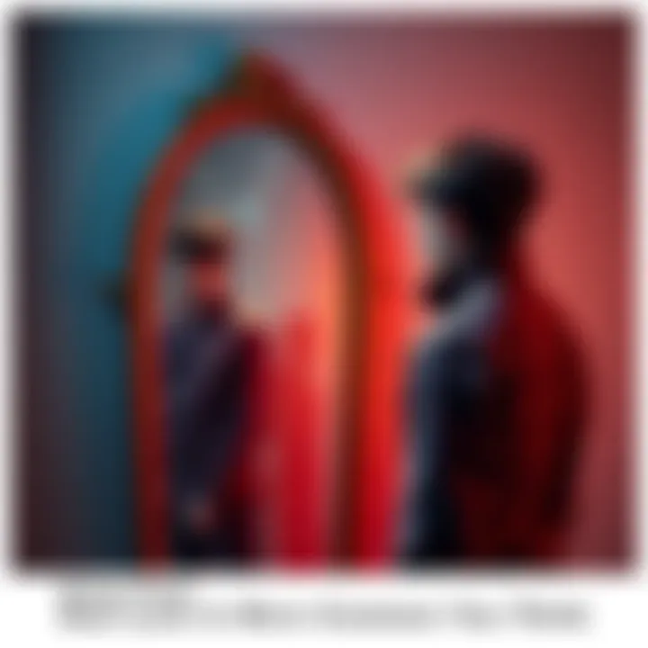 A person stands with a frustrated expression next to a broken mirror, reflecting feelings of bad luck.