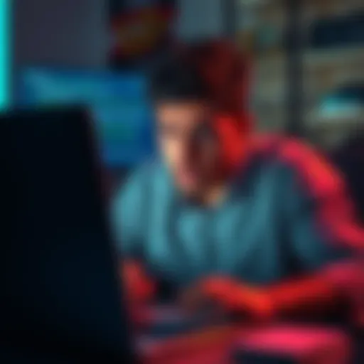 A person looking confused and stressed while trying to access their Blockchain.com account on a laptop, with a screen showing error messages.
