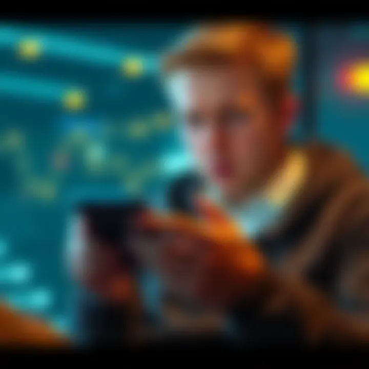 A person looks annoyed while watching ads on a smartphone, expecting rewards that don't appear.