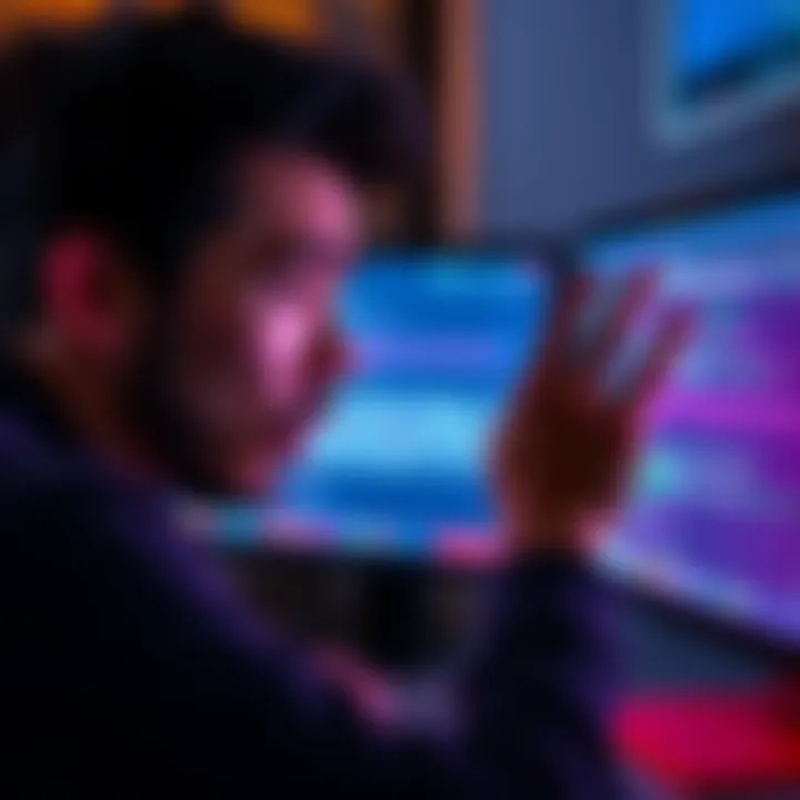 A person showing frustration while trying to withdraw money online, with a computer screen displaying error messages