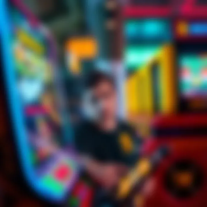 A player looking disappointed while playing an arcade game, with a notification indicating a missing payout on the screen