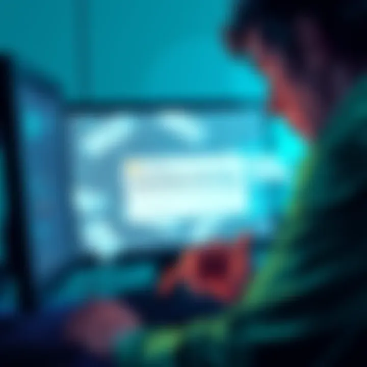 A person looking at a computer screen with a worried expression, showing a message about frozen funds and unresolved issues with Changelly.