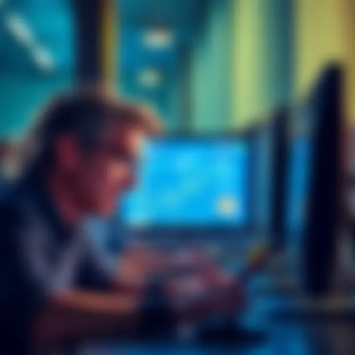 Angry people looking at their computer screens, showing issues with the Coinbase platform like high fees and confusing features.