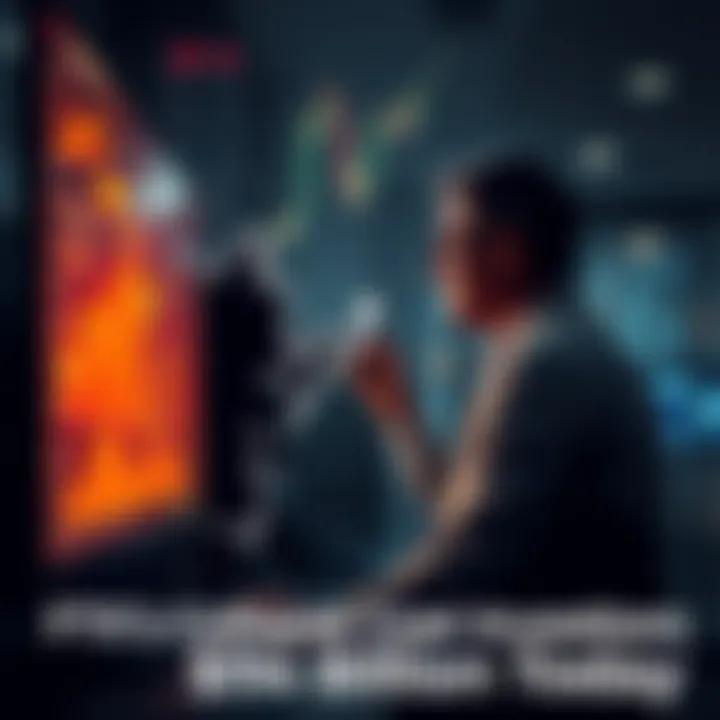 A visual representation showing a steep decline in cryptocurrency values with a broken graph and a forlorn investor looking at a screen, symbolizing the financial loss from FTX's downfall.