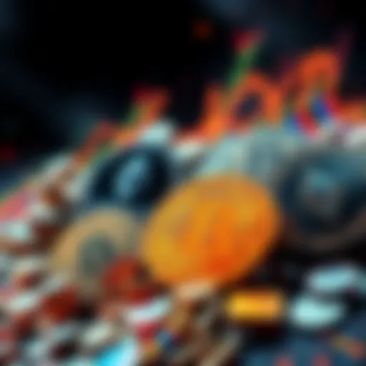 A graphic showing various cryptocurrencies with Bitcoin and Ethereum highlighted, symbolizing potential future rivals in the crypto market.