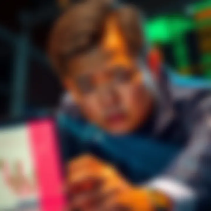 Garett Jin looks distressed while analyzing financial charts showing a sharp decline, representing his $260 million liquidation loss.