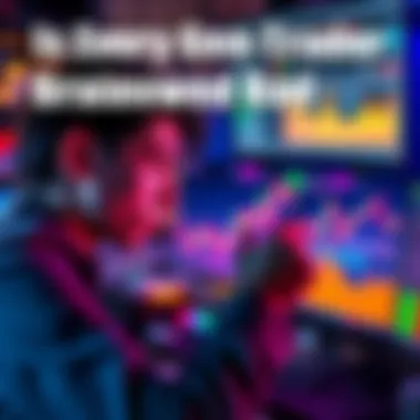 Gen Z Trader Analyzing Charts A young trader focused on charts and analytics on a computer screen, highlighting the challenges of over-relying on quick profit strategies.