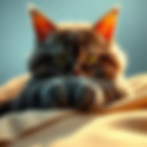 A giant ditch-kitty cuddling with a person, showcasing its playful and affectionate nature.